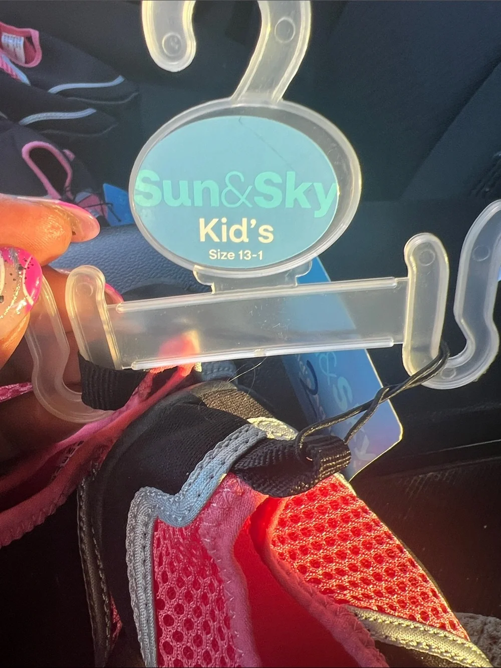 Kids Black and Pink Slip-On Water Shoes